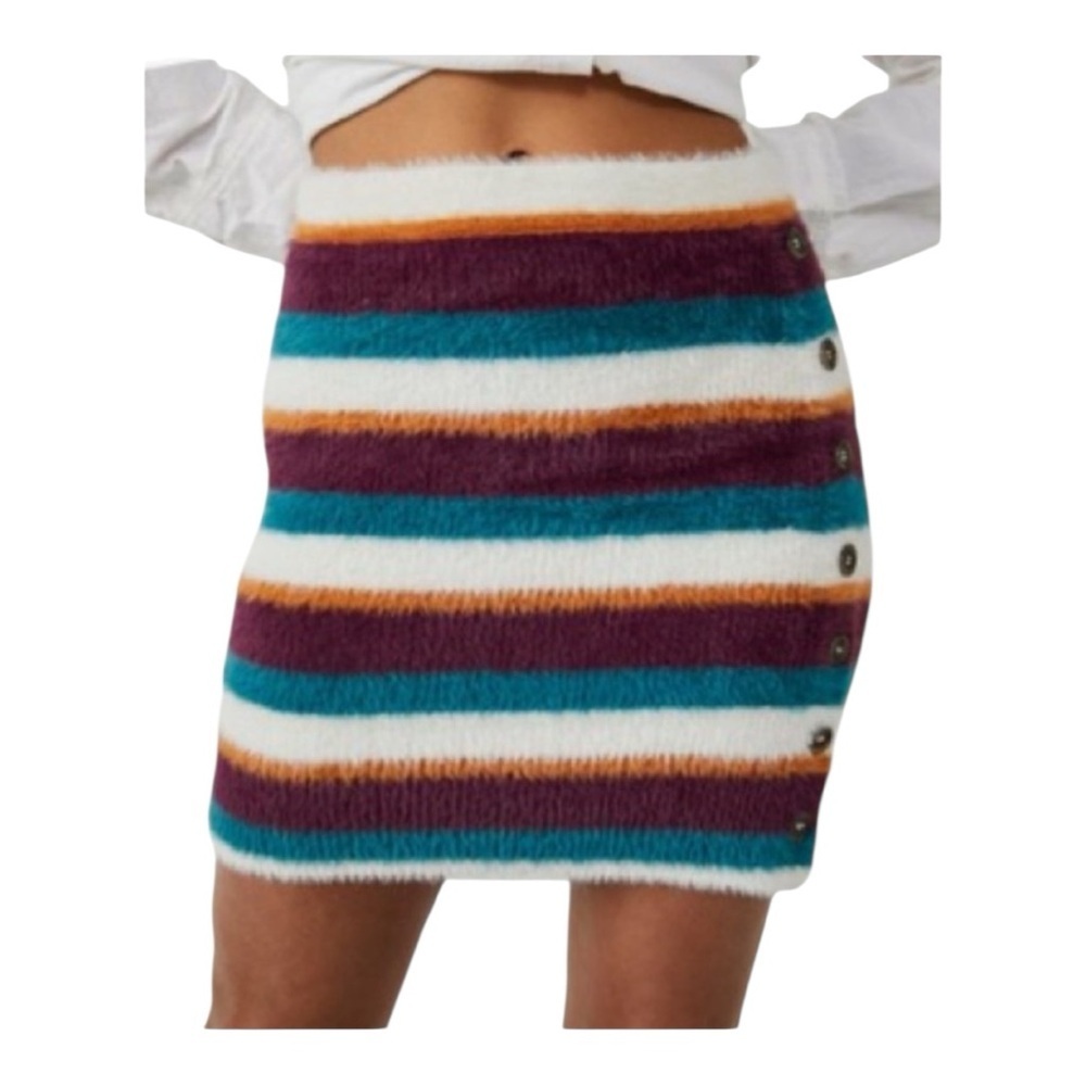 Free People Ciara Sweater Multicolor Striped Mini Skirt
